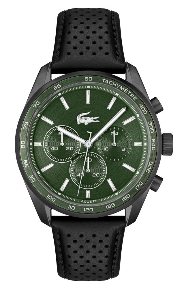 Lacoste Boston Chronograph Watch, 42mm in Black/Green Cover