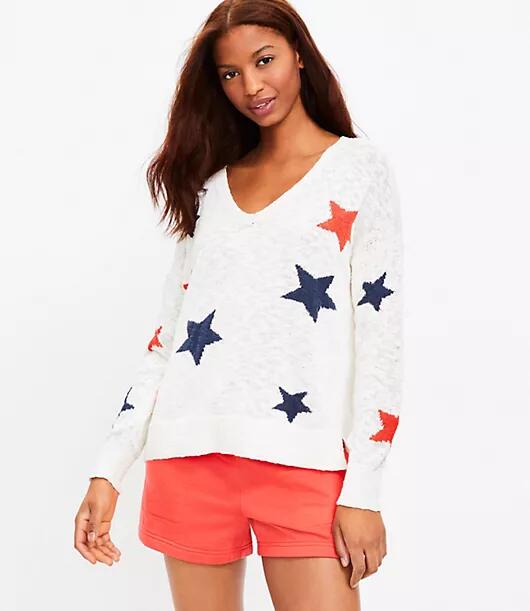 Loft Lou & Grey Star V-Neck Sweater Cover