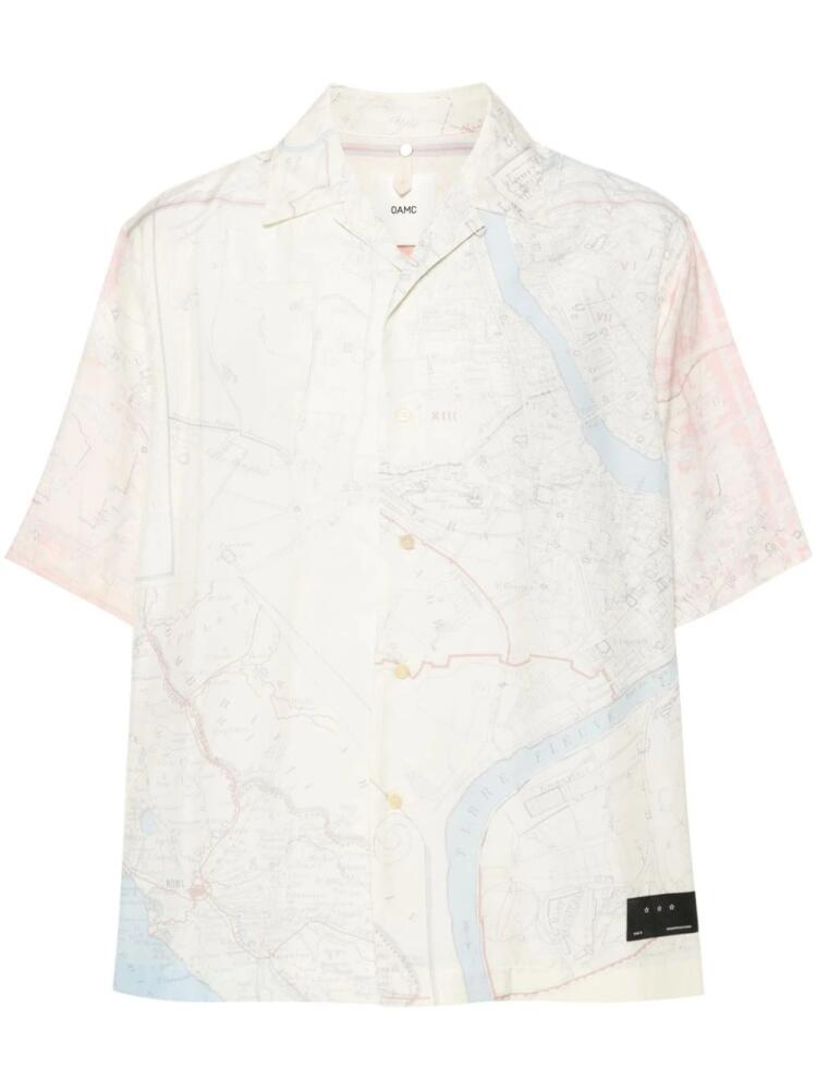 OAMC map-print short-sleeves shirt - Neutrals Cover