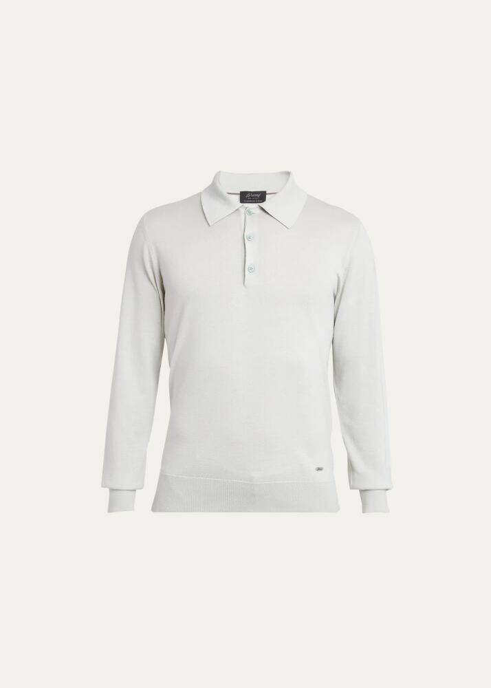 Brioni Men's Cashmere-Silk Polo Shirt Cover