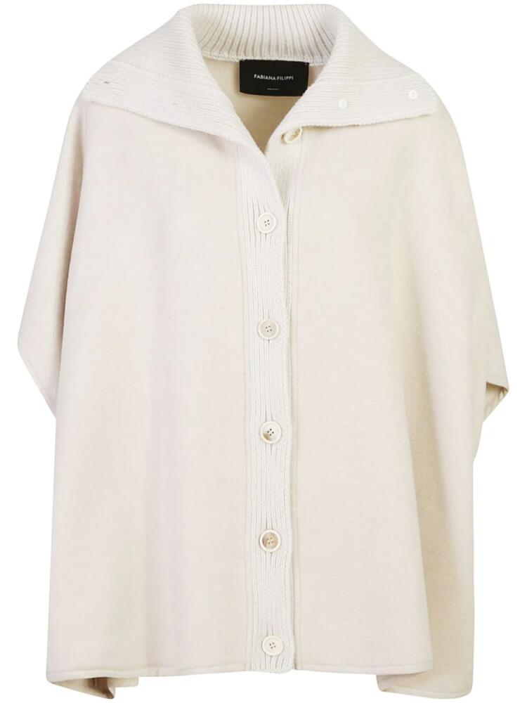 Fabiana Filippi button cape - White Cover