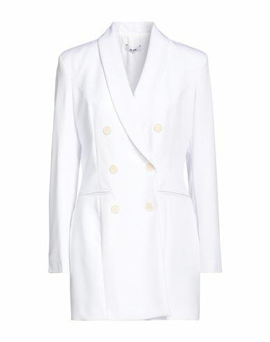 Jijil Woman Overcoat & Trench Coat White Polyester, Viscose, Elastane, PBT - Polybutylene terephthalate Cover