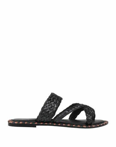 De Siena Woman Thong sandal Black Textile fibers Cover