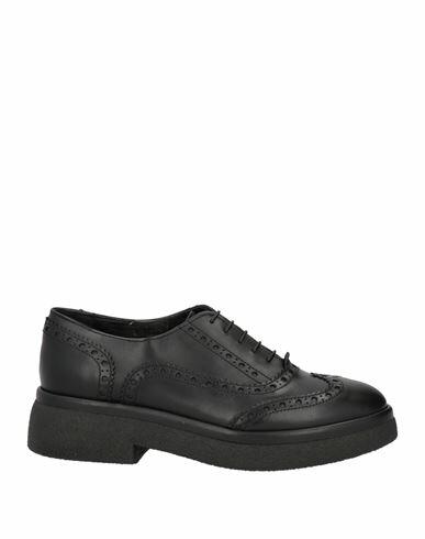 Agl Woman Lace-up shoes Black Leather Cover