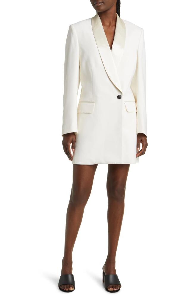 rag & bone Femi Long Sleeve Virgin Wool Blend Tuxedo Dress in White Cover