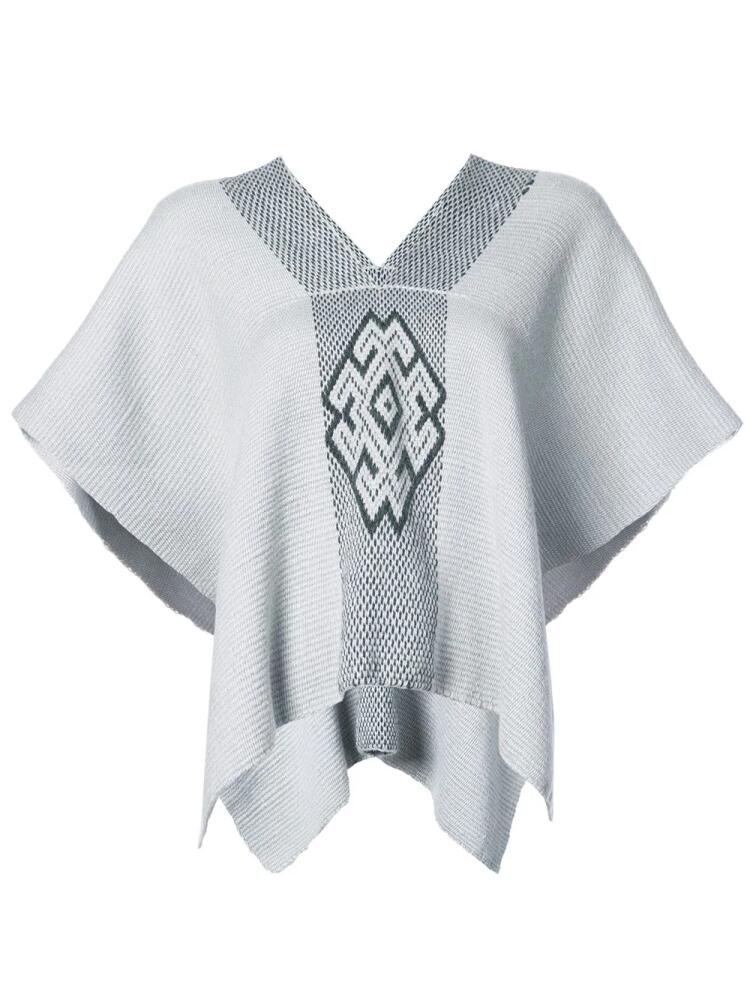 VOZ V-neck draped sleeved top - Grey Cover