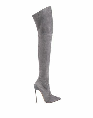 Casadei Woman Boot Grey Soft Leather Cover