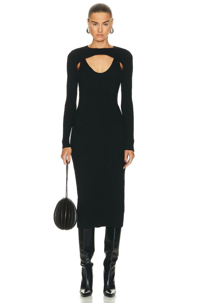 Wolford X Simkhai Contoured Rib Midi Dress in Black Cover