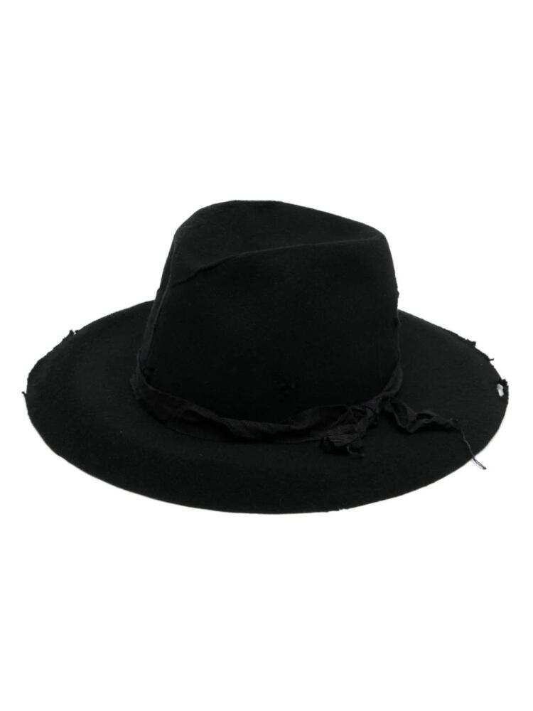 Yohji Yamamoto frayed wool fedora - Black Cover