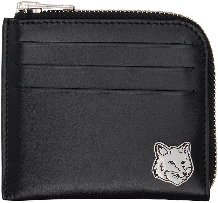 Maison Kitsuné Black Fox Head Zipped Wallet Cover