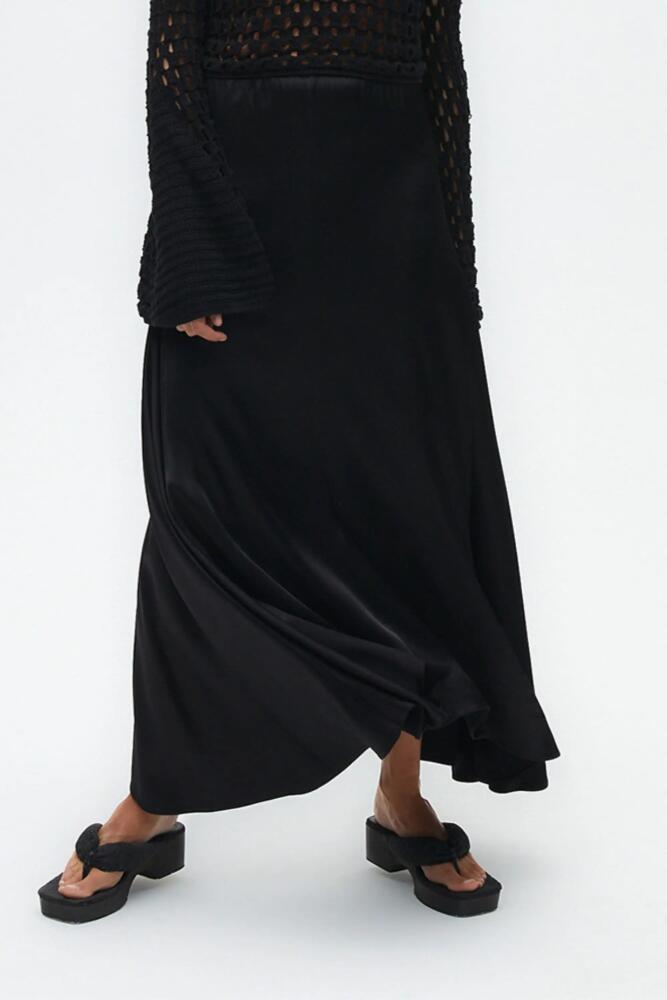 Nocturne Asymmetrical Long Skirt in Black Cover