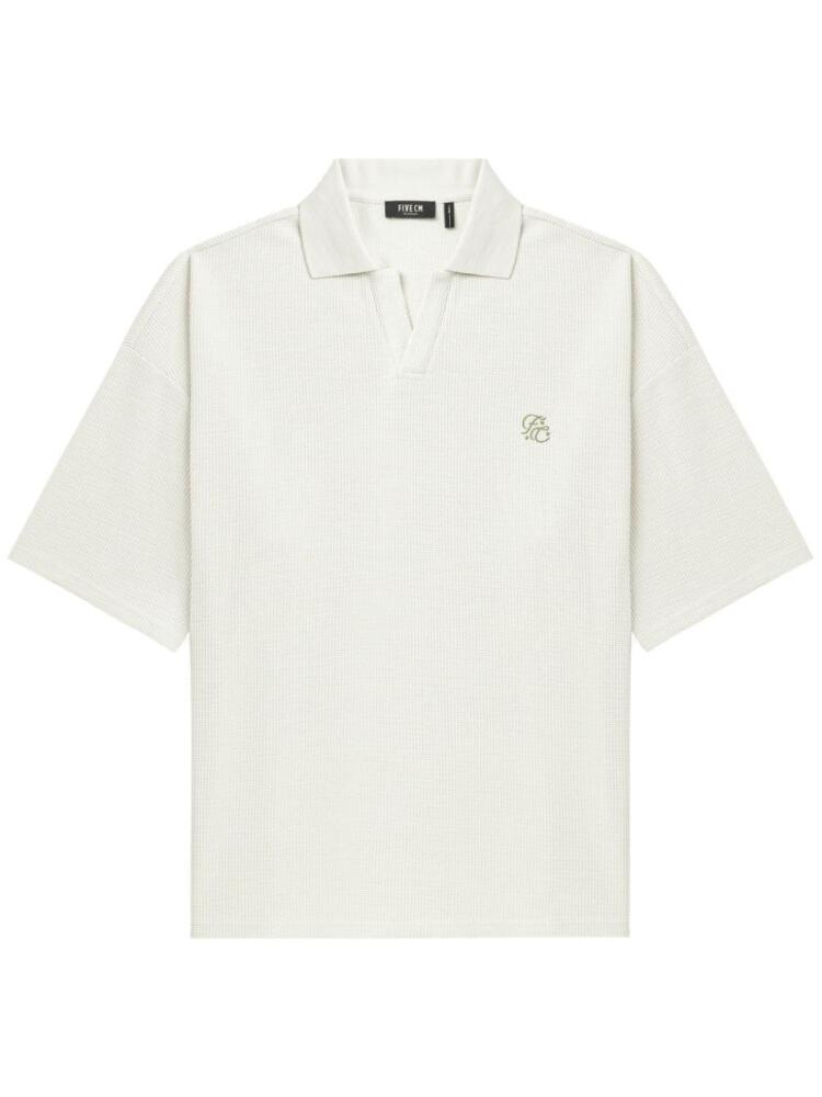 FIVE CM logo-embroidered polo shirt - White Cover