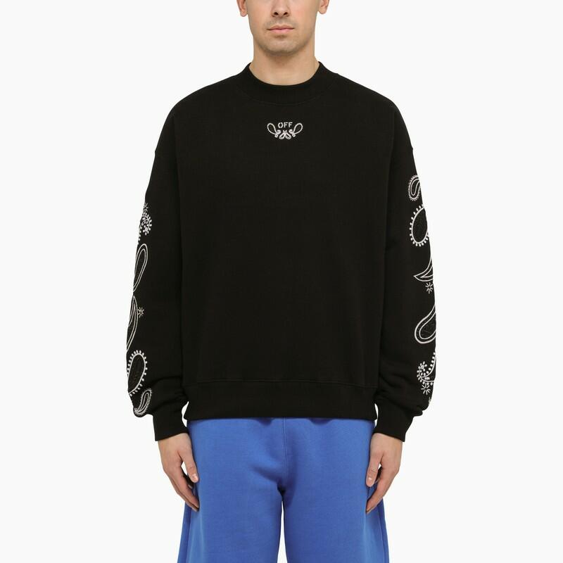 Off-White™ Black cotton crewneck sweatshirt with logo embroidery Cover