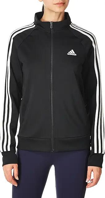 adidas Plus Size Essentials Warm-Up 3-Stripes Track Jacket (Black) Women's Clothing Cover