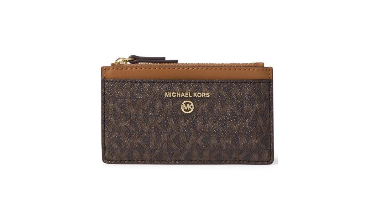 Michael Michael Kors Logo Jet Set Charm Small Slim Card Case - Brown/Acorn/Gold Cover