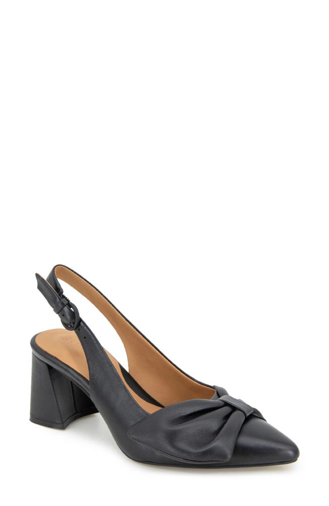 GENTLE SOULS BY KENNETH COLE Diana Slingback Pointed Toe Pump in Black Leather Cover