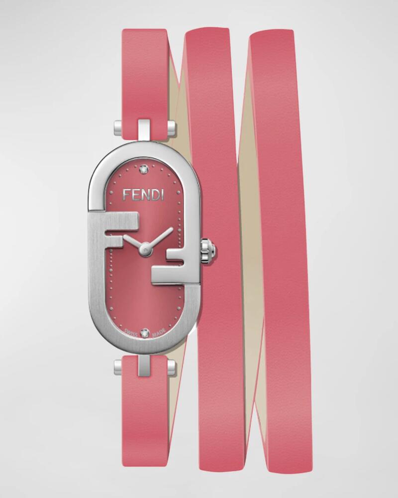 Fendi O'Lock Vertical Oval Calf Leather Wrap Watch Cover