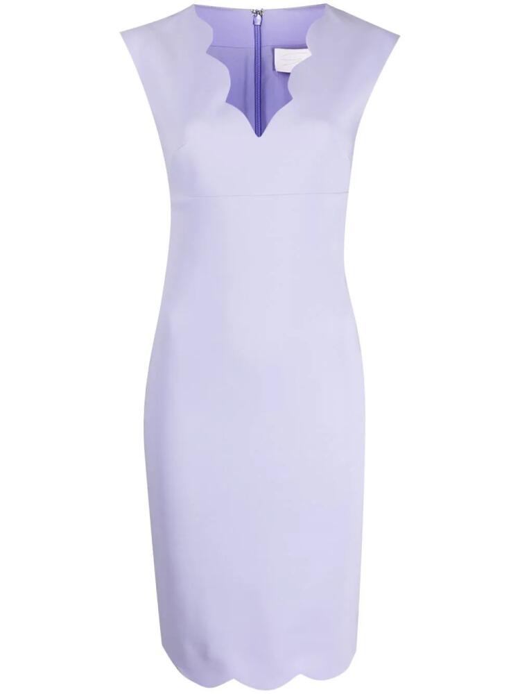 Genny scallop-edge midi dress - Purple Cover