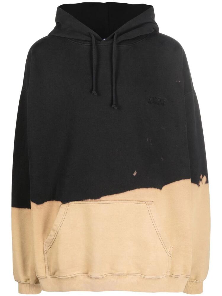 VETEMENTS bleached-effect oversized hoodie - Black Cover