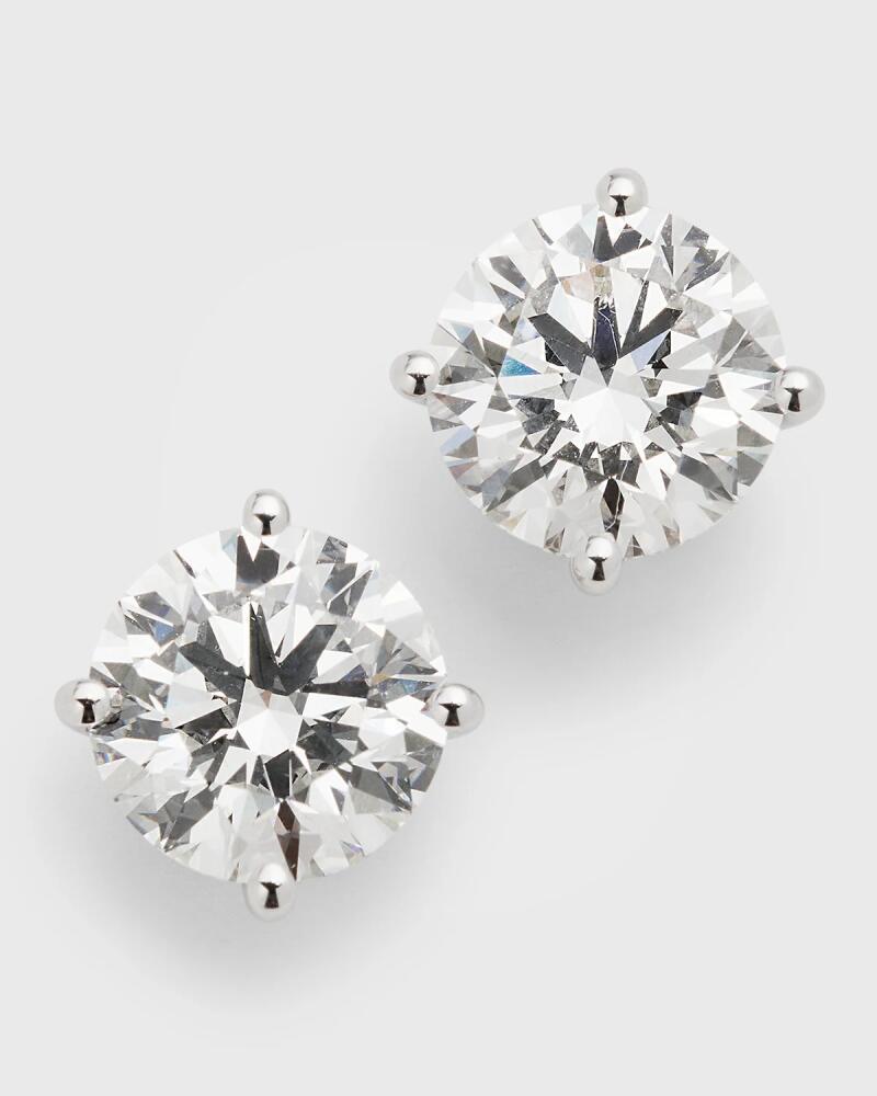 Neiman Marcus Lab Grown Diamonds Lab Grown Diamond 18K White Gold Round Stud Earrings, 5.0tcw Cover