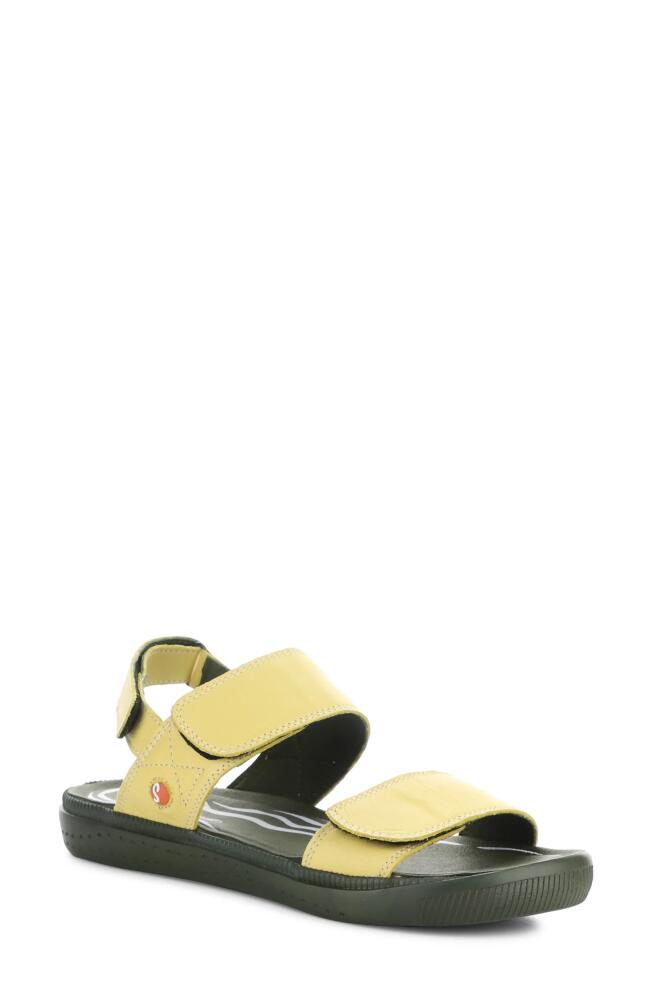 Softinos by Fly London Indu Sandal in Light Yellow Smooth Cover