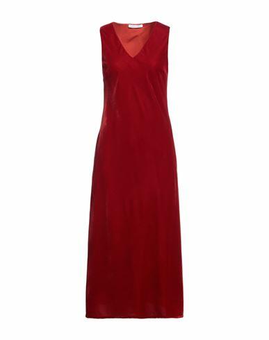 Caractère Woman Maxi dress Brick red Polyester Cover