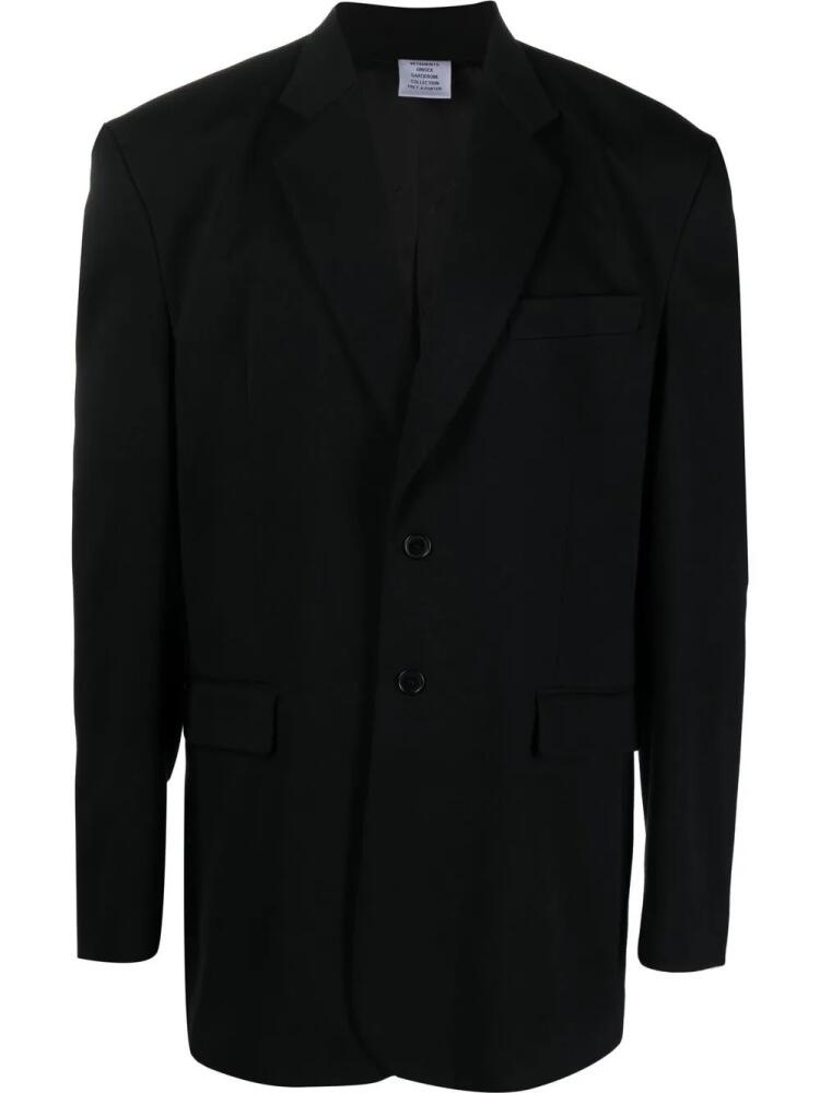 VETEMENTS oversize single-breasted blazer - Black Cover