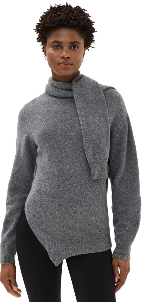 Róhe Twisted Scarf Sweater Mid Grey Melange Cover