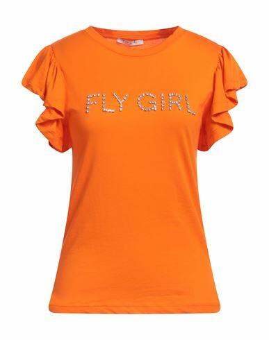 Fly Girl Woman T-shirt Orange Cotton Cover