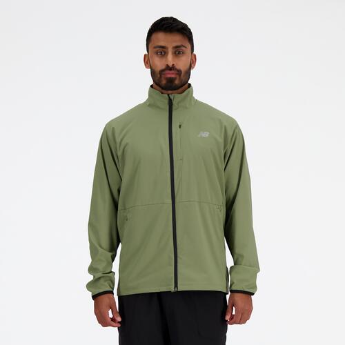 New Balance Athletics Stretch Woven Jacket - Mens Olive/Gray Cover