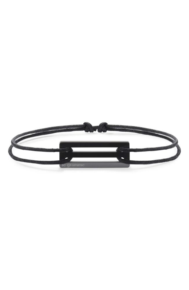 le gramme Men's 1.7G Polished Ceramic Cord Bracelet in Black Ceramic Cover