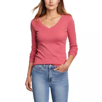 Eddie Bauer Women's Stine's Long-Sleeve V-Neck T-Shirt Cover