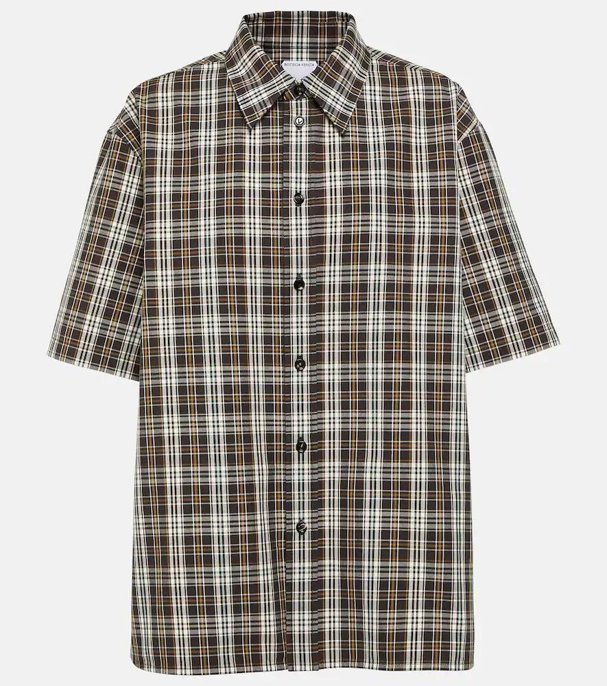 Bottega Veneta Checked oversized cotton shirt Cover