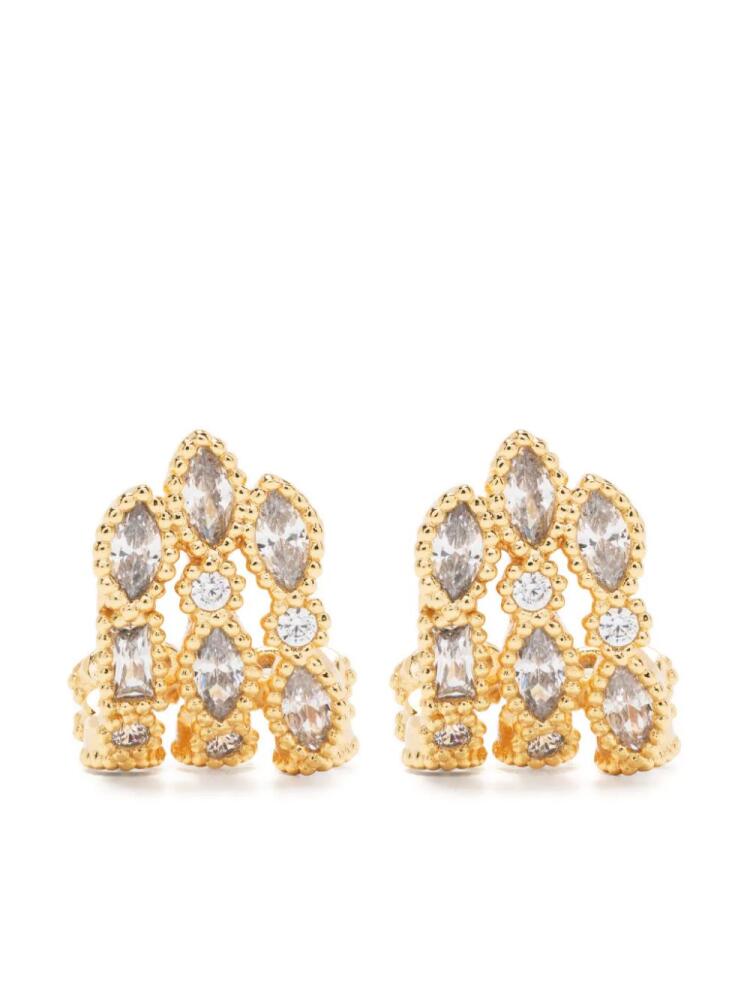 Maje rhinestone-embellished earrings - Gold Cover