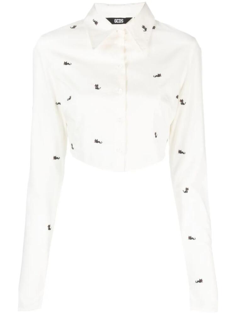 GCDS Kittho cropped shirt - White Cover