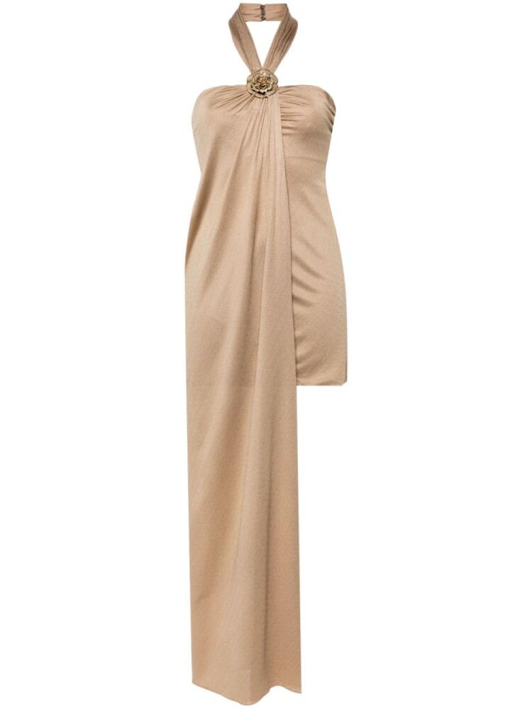 Blumarine Bijou Rose asymmetric gown - Neutrals Cover