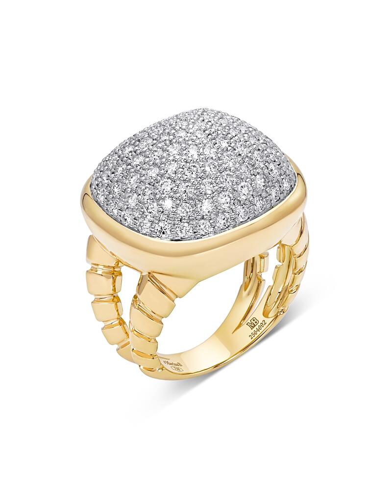 Marina B 18K Yellow Gold Tigella Diamond Pave Dome Ring Cover