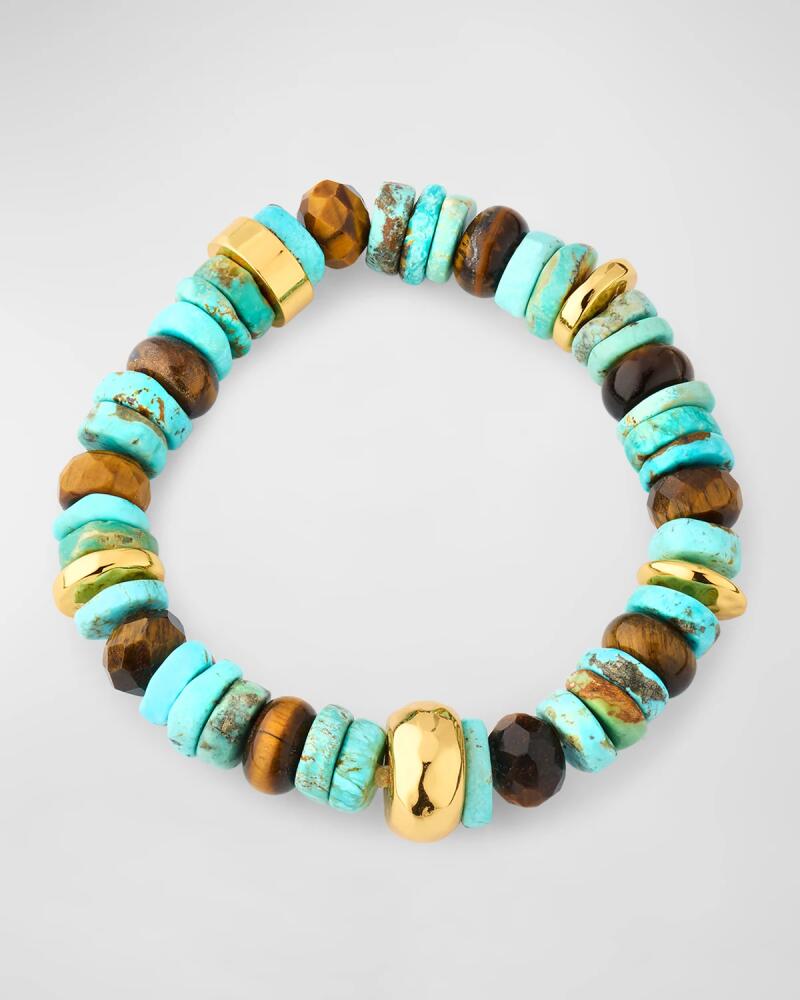 NEST Jewelry Turquoise and Tiger's Eye Mixed Stretch Bracelet Cover