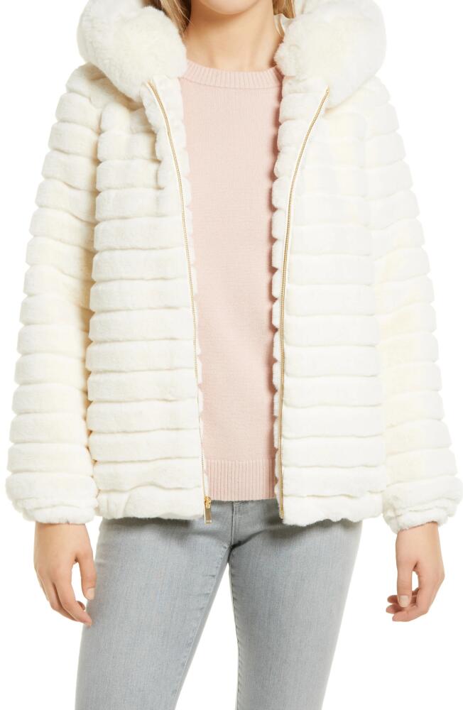 Gallery Hooded Faux Fur Jacket in Cream Cover