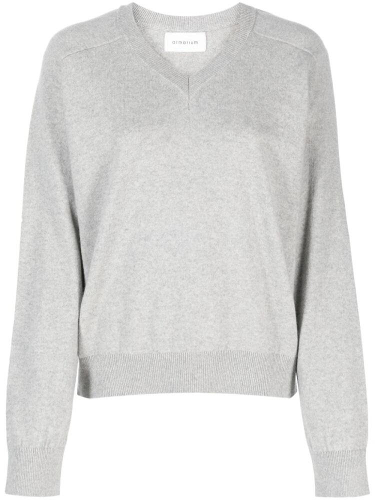 ARMARIUM V-neck recycled cashmere jumper - Grey Cover