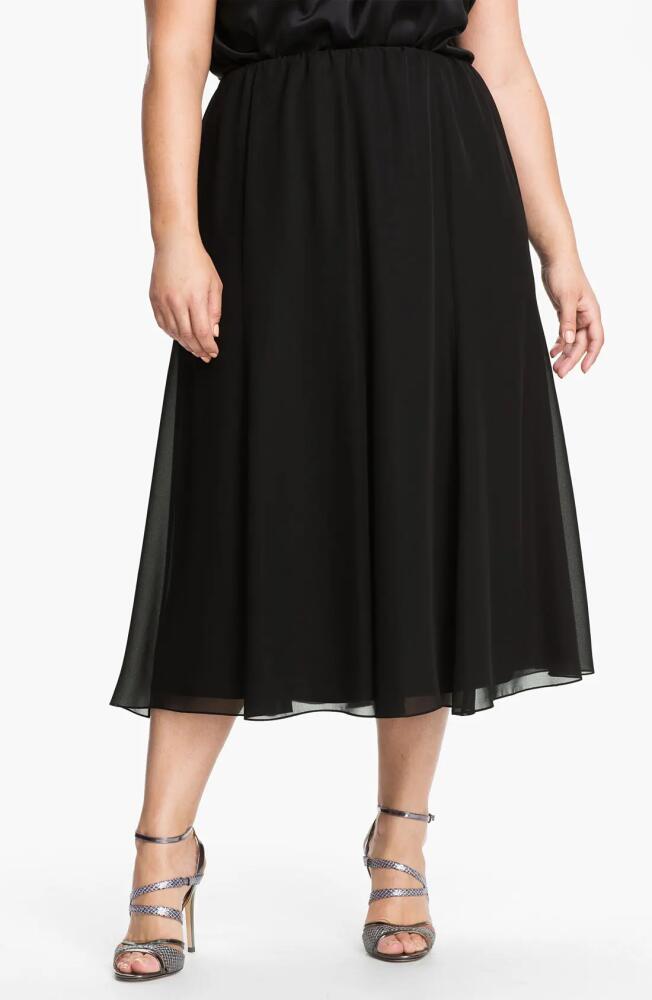 Alex Evenings Chiffon Midi Skirt in Black Cover