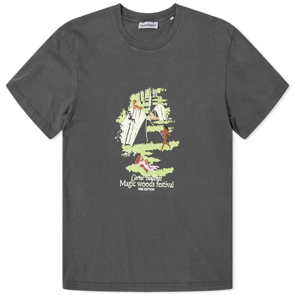 Carne Bollente Men's Magic Woods Festival T-Shirt in Washed Black Cover