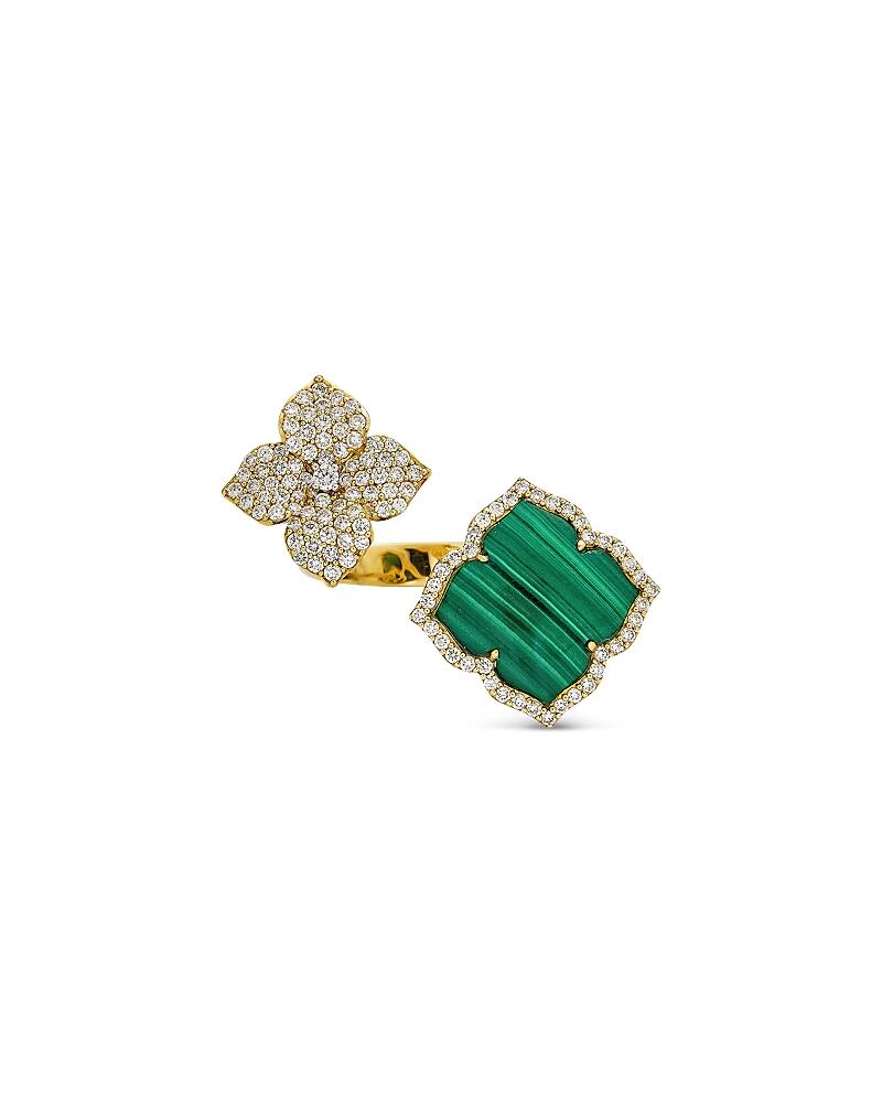 Piranesi 18K Yellow Gold Double Capri Fiore Ring with Malachite and Diamonds Cover