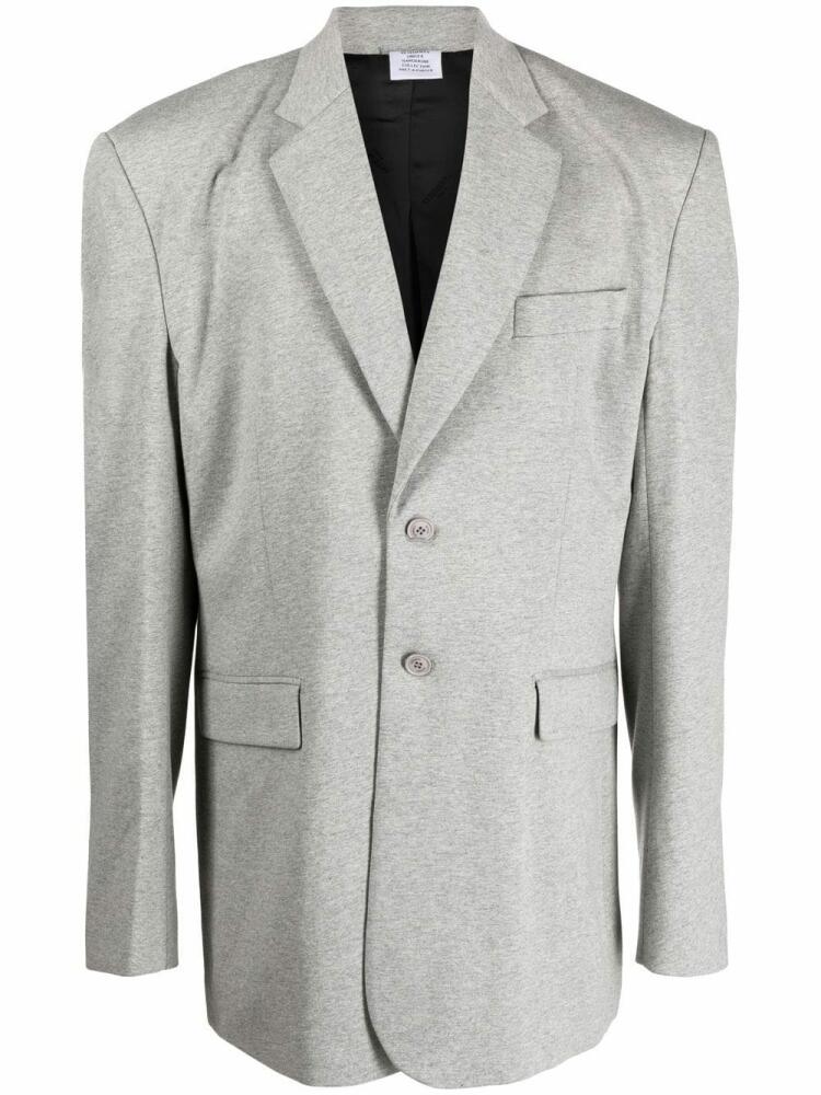 VETEMENTS single-breasted shoulder-pad blazer - Grey Cover