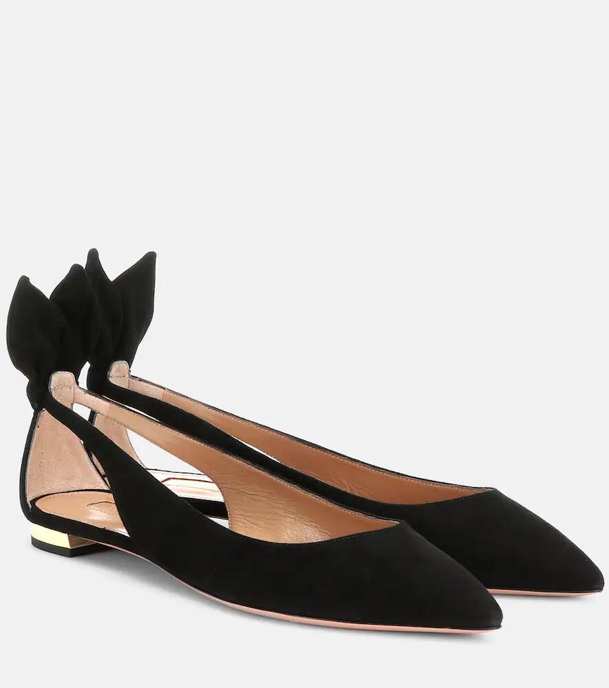 Aquazzura Bow Tie suede ballet flats Cover