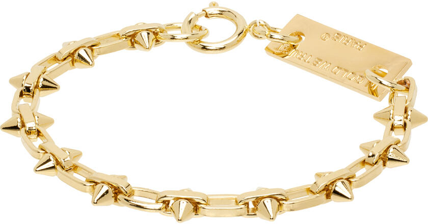 IN GOLD WE TRUST PARIS SSENSE Exclusive Gold Thin Spike Bracelet Cover