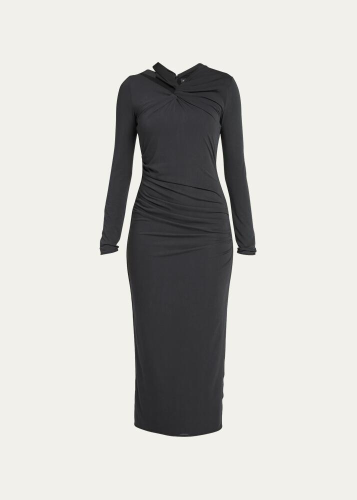 Giorgio Armani Cutout Viscose Jersey Body-Con Midi Dress Cover