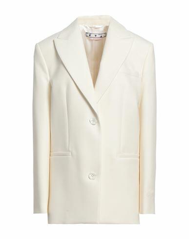 Off-white Woman Blazer Ivory Polyester, Virgin Wool, Elastane Cover