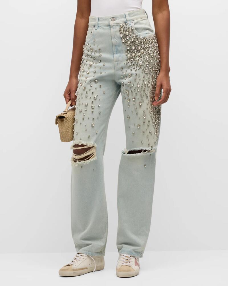 Golden Goose Kim Bleached Jeans with Crystals Cover