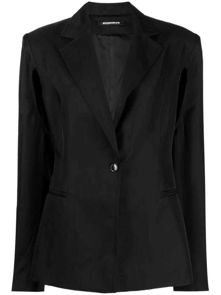 Boyarovskaya cut-out single-breasted blazer - Black Cover